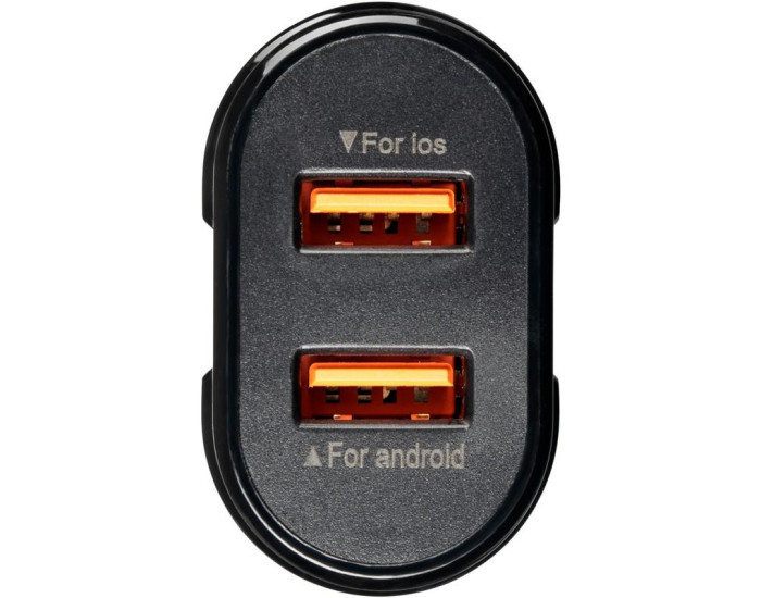Мережеве зарядний пристрій Gelius Pro Avangard (GP-HC06 2USB 2.4A) (Чорний  Black)