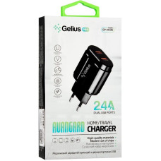 Мережеве зарядний пристрій Gelius Pro Avangard (GP-HC06 2USB 2.4A) (Чорний  Black)