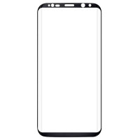 Стекло фронтальное Samsung G955 S8 Plus, черное (Класс А)