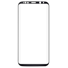 Стекло фронтальное Samsung G955 S8 Plus, черное (Класс B)