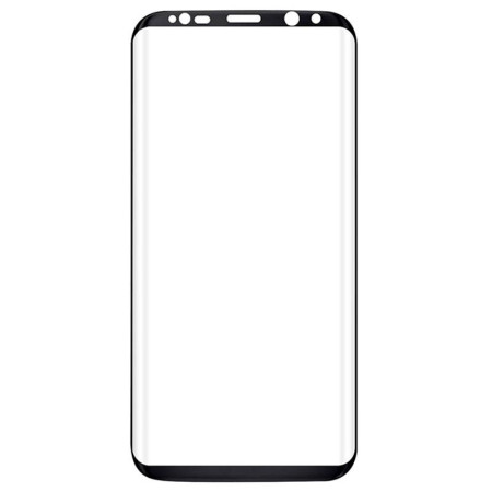 Стекло фронтальное Samsung G955 S8 Plus, черное (Класс B)