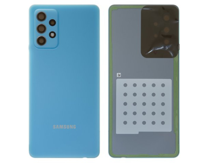 Задняя панель корпуса для Samsung A725F Galaxy A72, голубая со стеклом камеры