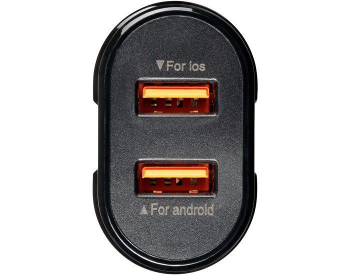 Мережеве зарядний пристрій Gelius Pro Avangard (GP-HC06) з кабелем MicroUSB (2USB, 2.4A) (Чорний  Black)