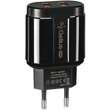 Мережеве зарядний пристрій Gelius Pro Avangard (GP-HC06) з кабелем MicroUSB (2USB, 2.4A) (Чорний  Black)