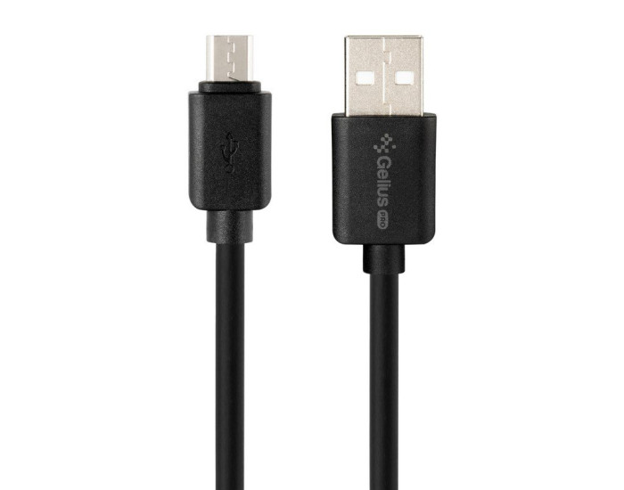 Мережеве зарядний пристрій Gelius Pro Avangard (GP-HC06) з кабелем MicroUSB (2USB, 2.4A) (Чорний  Black)
