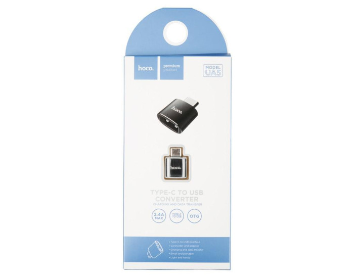 Переходник OTG Hoco UA5 Type-C to USB, черный