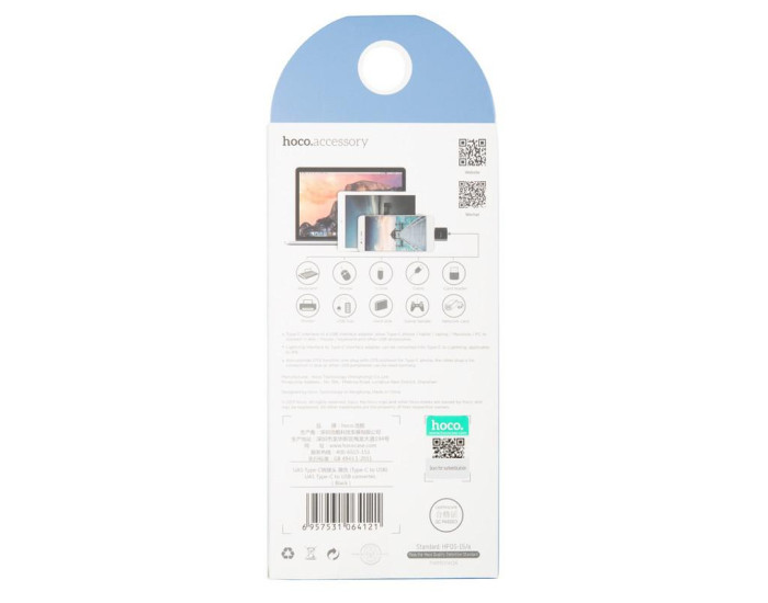 Переходник OTG Hoco UA5 Type-C to USB, черный