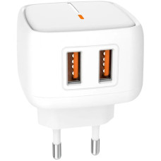 Сетевое зарядное устройство XO L61 (2USB/12W) White