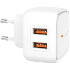 Мережеве зарядний пристрій XO L61 (2USB/12W) White