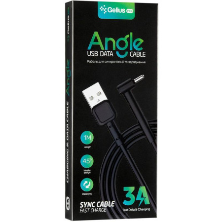 Кабель USB Gelius Pro Angle Micro (черный \ Black)