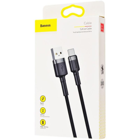 Кабель USB Baseus Cafule Type-C (CATKLF-AG1) (0.5m) Black