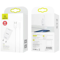Сетевое зарядное устройство Usams T21 (1USB) + USB Cable Micro (2.1A) (Белый / White)