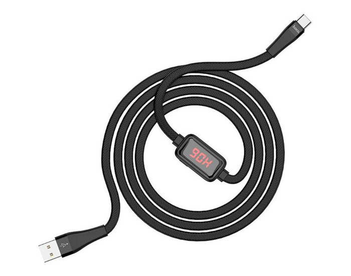 Кабель USB Hoco S4 with Display USB to Type-C (1m) черный
