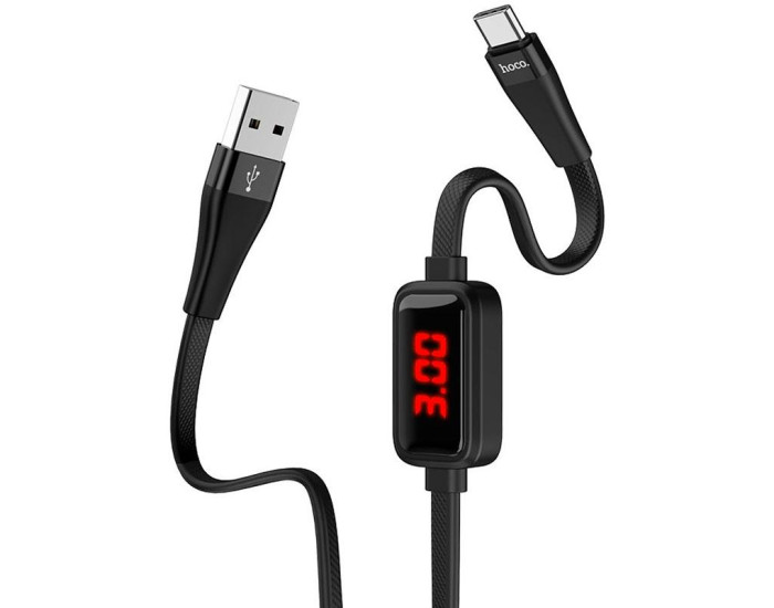 Кабель USB Hoco S4 with Display USB to Type-C (1m) черный