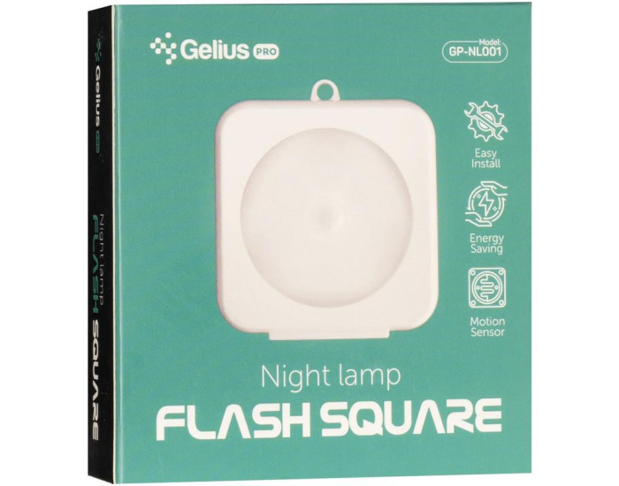 Ночник с датчиком движения Gelius Pro Night Lamp FlashSquare GP-NL001 White