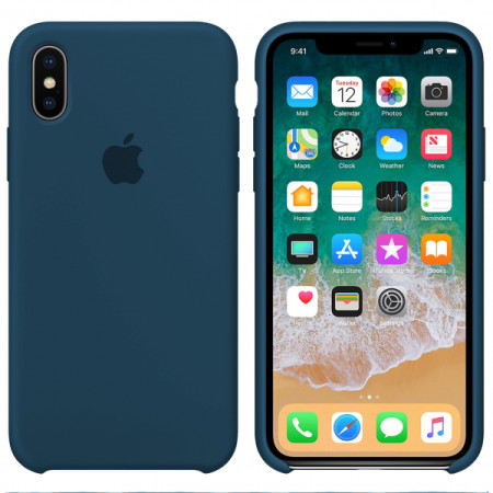 Чехол-силикон оригинал Soft Matte iPhone X Blue (Класс А)