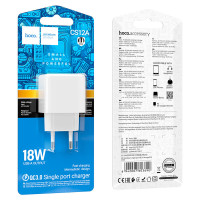 Сетевое зарядное устройство Hoco CS12A Ocean Single Port QC3.0 Charger Set (1USB-A/18W) White