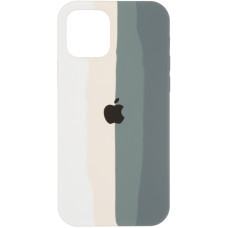 Чехол-силикон оригинал Colorfull Full Cover Soft Matte iPhone 12/12 Pro White /Pine Green (4)