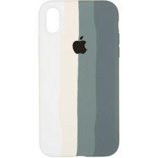Чехол-силикон оригинал Colorfull Full Cover Soft Matte iPhone XR White/Pine Green