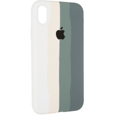 Чехол-силикон оригинал Colorfull Full Cover Soft Matte iPhone XR, White/Pine Green