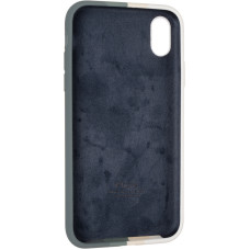 Чехол-силикон оригинал Colorfull Full Cover Soft Matte iPhone XR, White/Pine Green