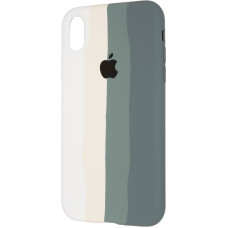 Чехол-силикон оригинал Colorfull Full Cover Soft Matte iPhone XR, White/Pine Green