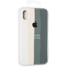 Чехол-силикон оригинал Colorfull Full Cover Soft Matte iPhone XR, White/Pine Green