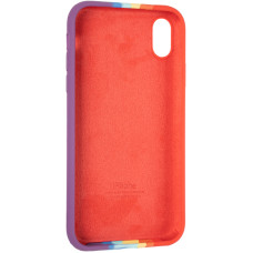 Чехол-силикон оригинал Colorfull Full Cover Soft Matte iPhone XR Red/Violet (2)