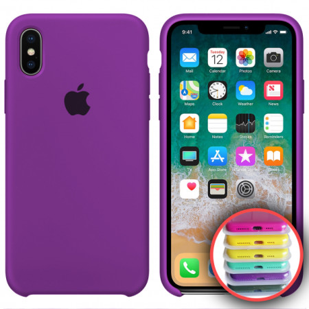 Чехол-силикон оригинал Full Cover Soft Matte iPhone XS Max Purple