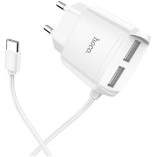 Сетевое зарядное устройство Hoco C59A с кабелем Type-C (2.1A) (Белый / White)