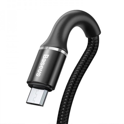 Кабель USB Baseus Halo Data MicroUSB (CAMGH-A01) 0.5m (черный \ Black)
