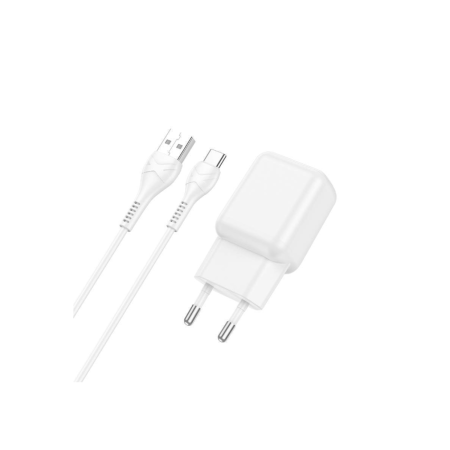 Сетевое зарядное устройство Hoco C96A (1USB/2,1A) с кабелем Type-C Белый
