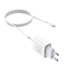 Мережеве зарядний пристрій Hoco C81A Asombroso (1USB/2,1A) з кабелем Type-C White