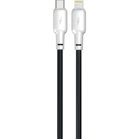 Кабель USB Gelius Full Silicon GP-UCN001CL Type-C to Lightning Black/White (1.2m) (20W)