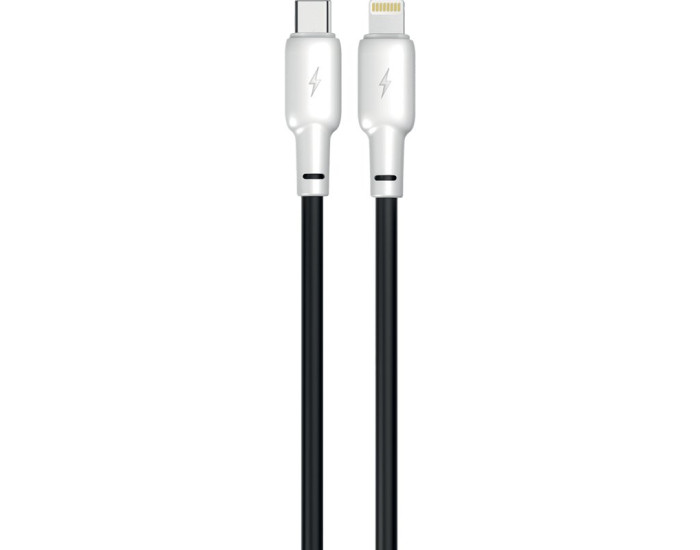 Кабель USB Gelius Full Silicon Type-C to Lightning (20W/1.2m) черный/белый (GP-UCN001CL) 