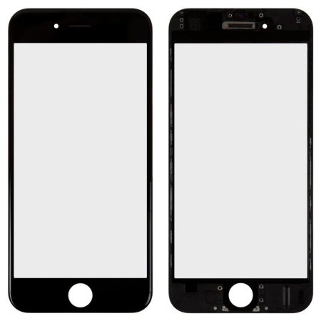 Скло фронтальне c OCA-пленкой iPhone 6G, чорне з рамкою