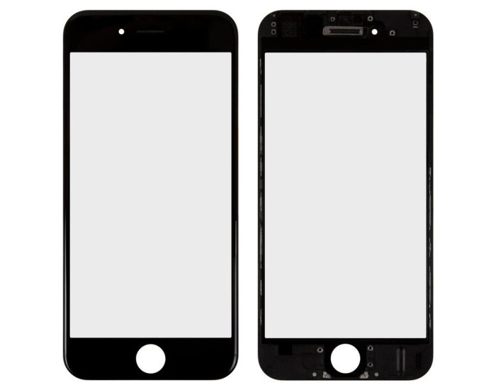 Скло фронтальне c OCA-пленкой iPhone 6G, чорне з рамкою