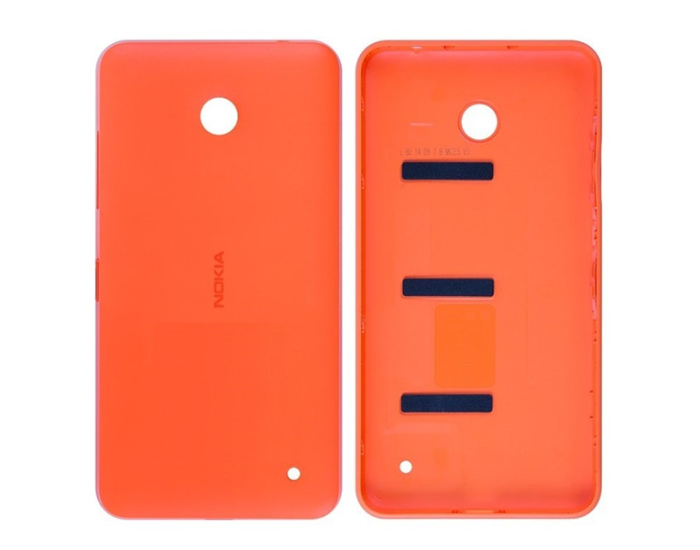 Задняя панель корпуса для Nokia 630, 635 Lumia, с боковыми кнопками, оранжевая