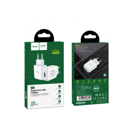 Сетевое зарядное устройство Hoco N2 Vigour (1USB/2A) с кабелем Type-C Белый