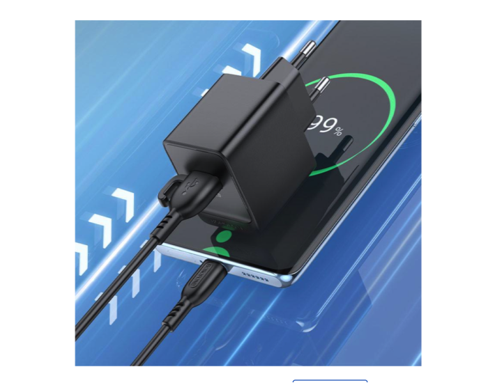 Сетевое зарядное устройство Borofone BAS11A Erudite Single Port с кабелем Type-C Черный