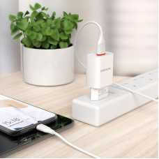 Мережеве зарядний пристрій Borofone BA20A Sharp (1USB/2.1A) з кабелем Micro White