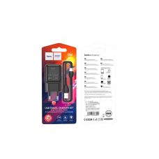 Мережеве зарядний пристрій Hoco C96A (1USB/2,1A) з кабелем Type-C чорний