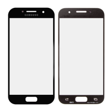 Стекло фронтальное Samsung A320F A3 2017, черное (Класс B)