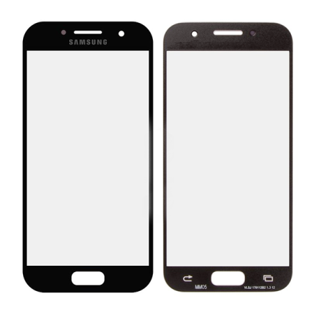 Стекло фронтальное Samsung A320F A3 2017, черное (Класс B)