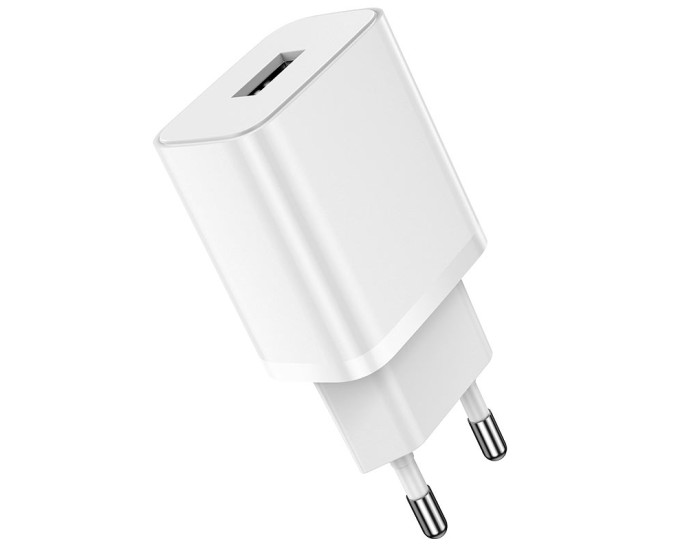 Мережеве зарядний пристрій Borofone BA52A Gamble (1USB/2.1A) White
