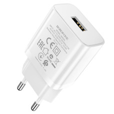Мережеве зарядний пристрій Borofone BA52A Gamble (1USB/2.1A) White