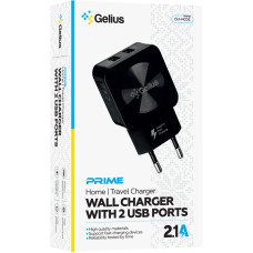 Мережеве зарядний пристрій Gelius Ultra Prime (GU-HC02 2USB) 2.1A Black