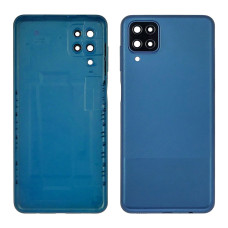 Задняя крышка для Samsung A125 Galaxy A12, со стеклом камеры синяя
