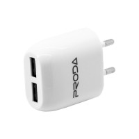 Сетевое зарядное устройство Proda 2USB 2.1A (RP-U21) (Белый / White)
