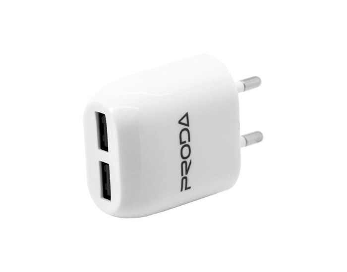 Сетевое зарядное устройство Proda 2USB 2.1A (RP-U21) (Белый / White)
